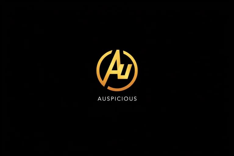 Auspicious logo created with Reve Art