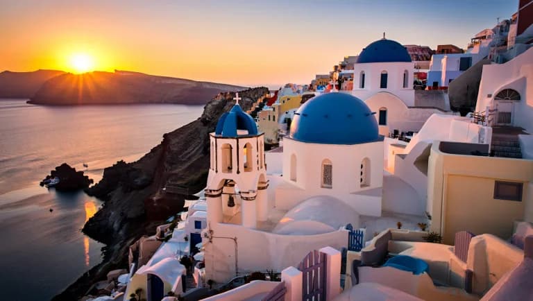 Santorini sunset created with Reve Art